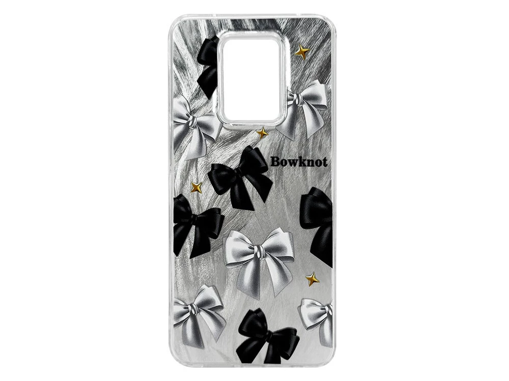 Накладка Paint Stroke Bowknot Redmi Note 9s/Note 9 Pro/Note 9 Pro Max silver