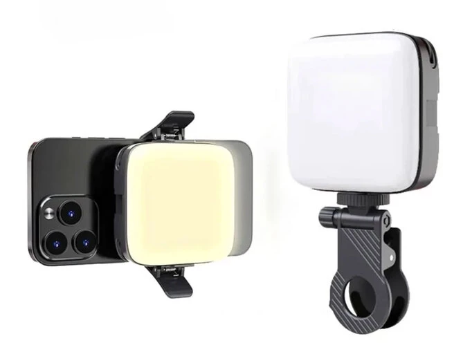 Портативное видеосвет M11 с зажимом для фиксации 2000mAh 3000-9900K 7,5*7,5см черный