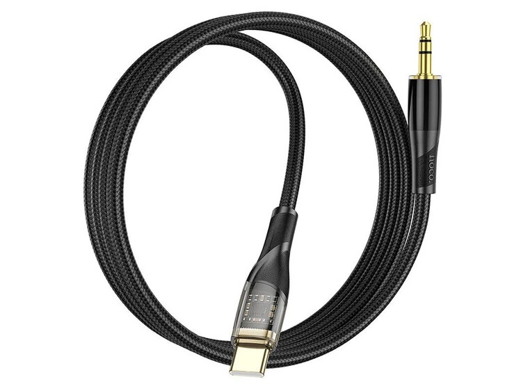Кабель AUX Hoco UPA25 3.5 to Type-C (1m) black