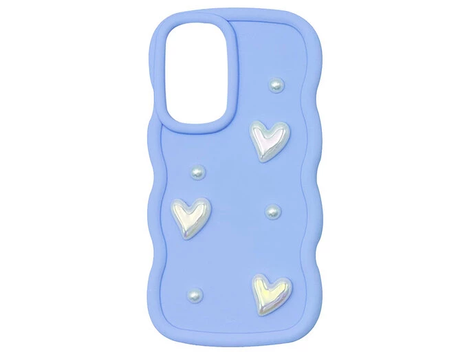 TPU 3D Heart Beads Wavy Sides Samsung A36 new lavander