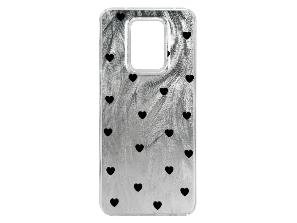 Накладка Paint Stroke Hearts Redmi Note 9s/Note 9 Pro/Note 9 Pro Max silver
