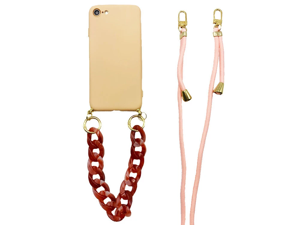 Silicone Crossbody iPhone 7/8/SE 2 pink