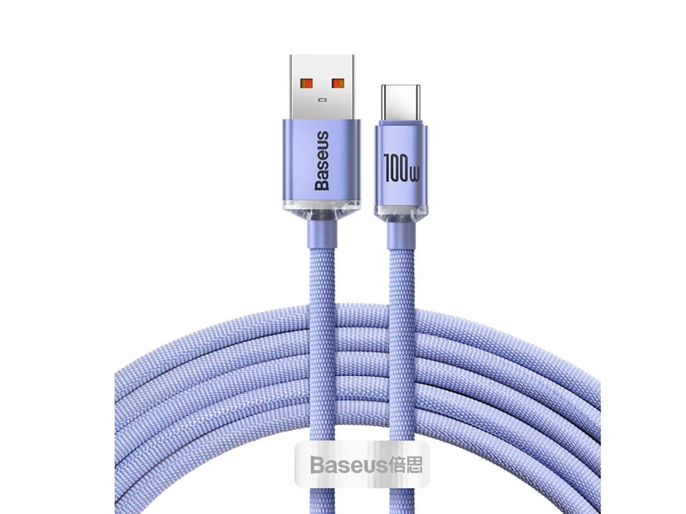 Кабель Baseus Crystal Shine Type-C 100W (2m) purple