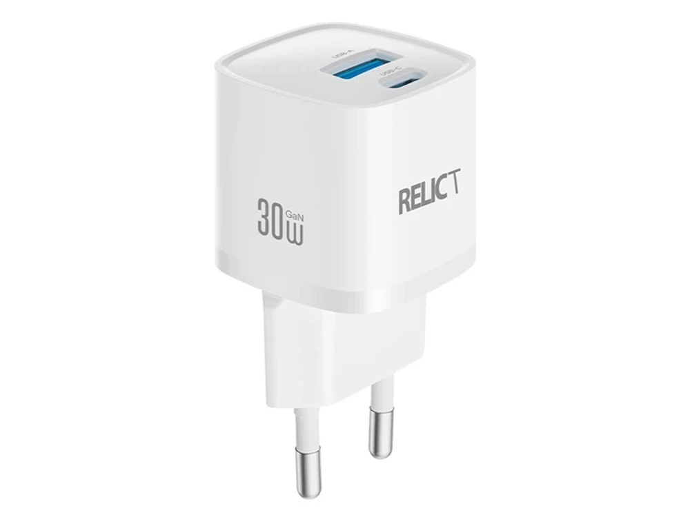 МЗП Relict JetMini Gan 30W 1Type-C/1USB white