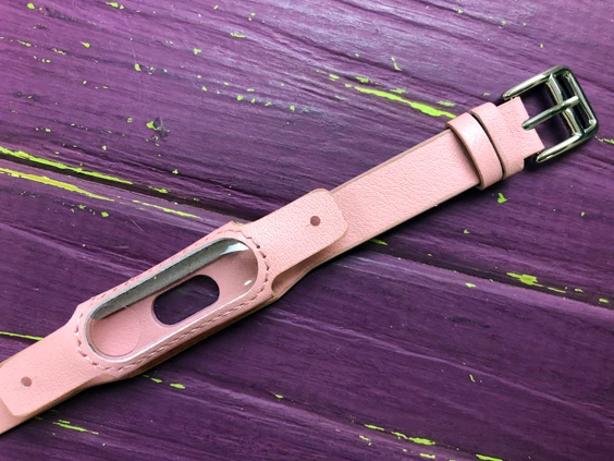 Ремешок кожа Xiaomi Mi Band 2/3 pink