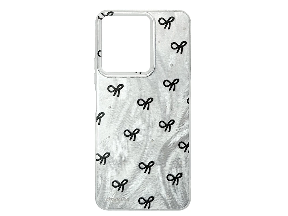 Накладка Paint Stroke Black Bows Redmi 13C/Poco C65 silver