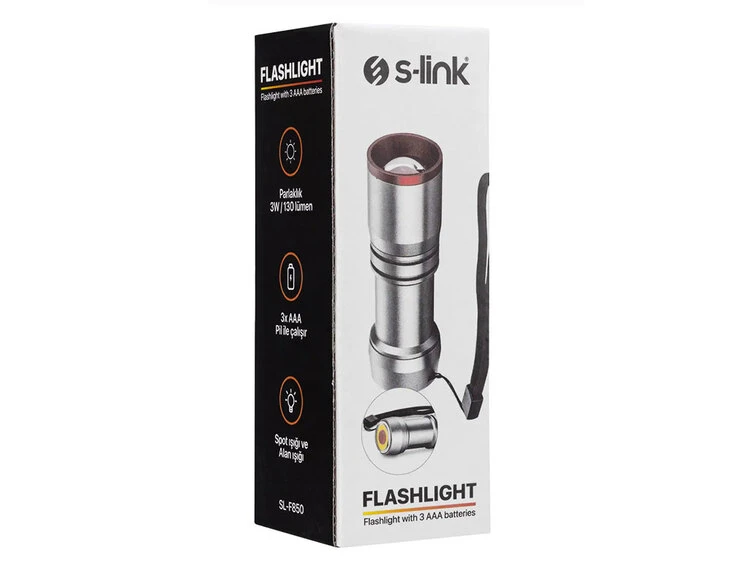 Фонарь ручной F092 серебристый