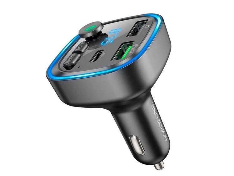 FM Модулятор BOROFONE BC48 2USB/1Type-C/18W/QC3.0 черный