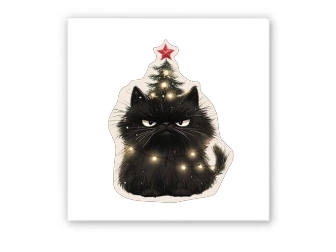 3D стікер Stix новорічний кіт