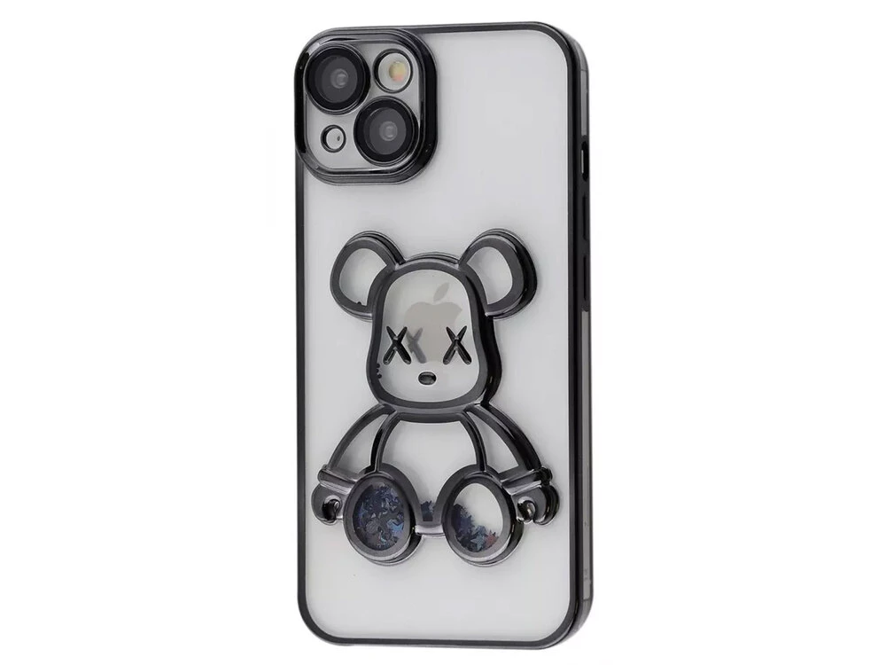 Чохол силікон Shining Aqua Bear iPhone 15 black