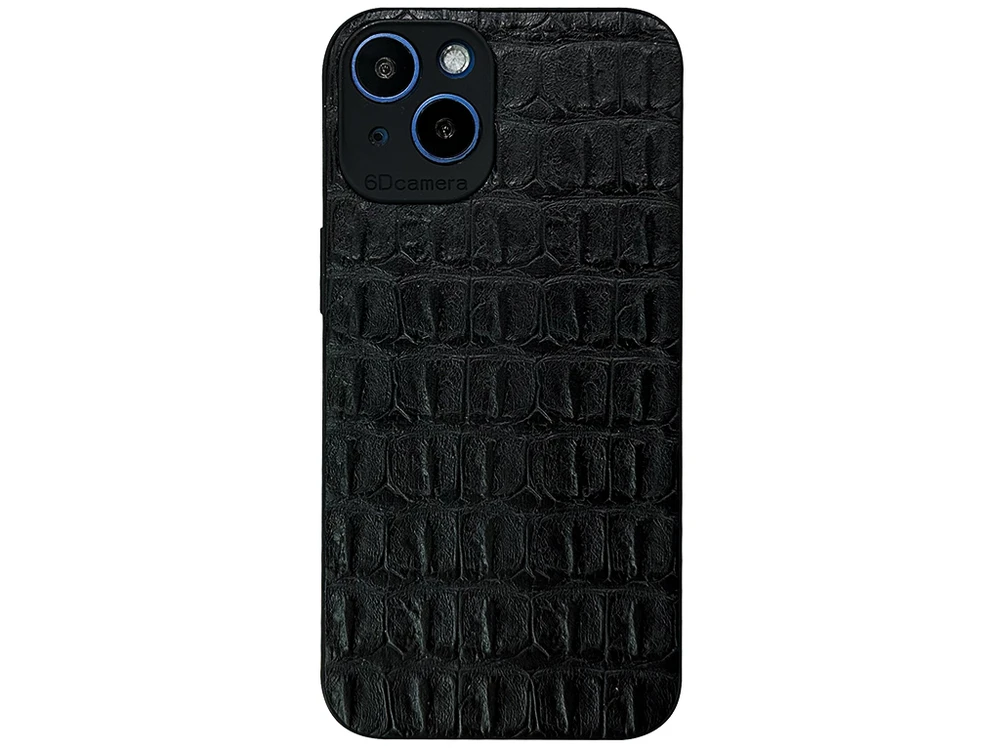 Накладка Leather Crocodile iPhone 13/14 black