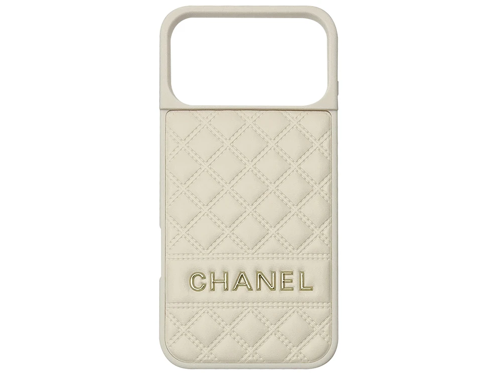 Накладка Leather Puffer iPhone 17 Pro Max milk chanel