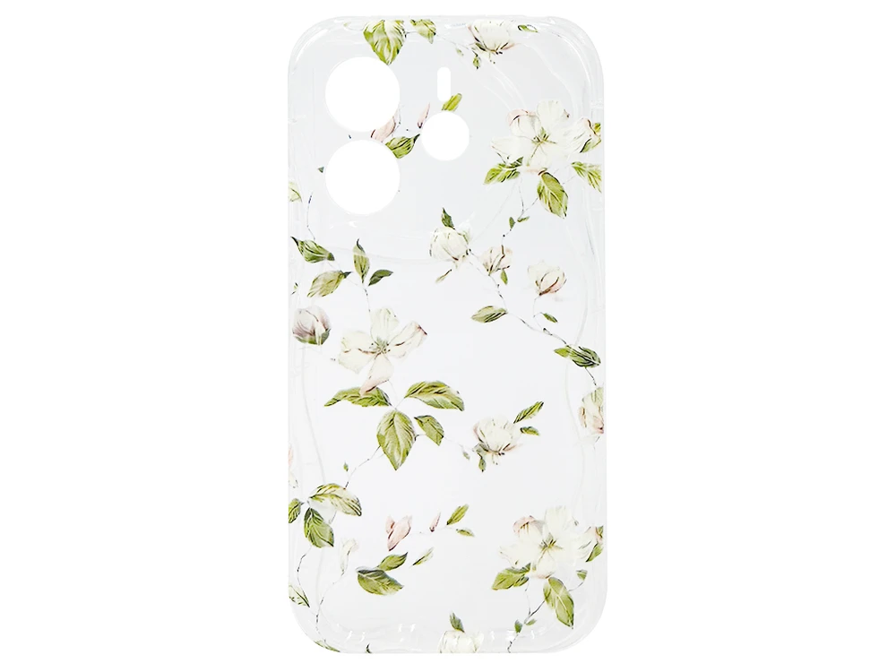 Силікон Clear Wave Camera Redmi Note 14 green flower