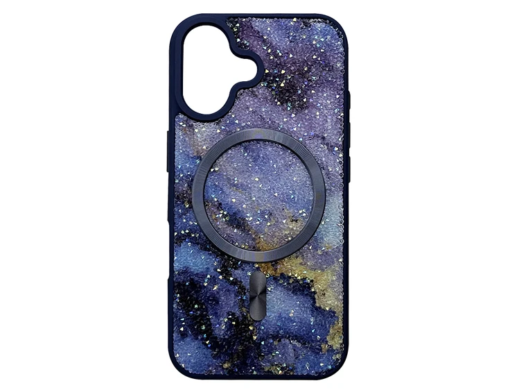 Накладка Crystal Geode MagSafe iPhone 16 midnight blue