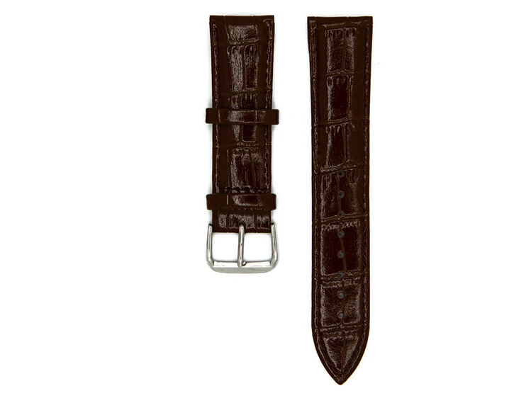 Ремінець Genuine Leather Croco Xiaomi Amazfit/Bip/Samsung 20mm brown