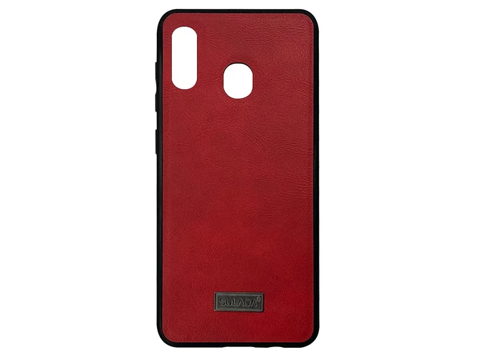 Накладка SULADA Leather Samsung A20/A30/M10s red