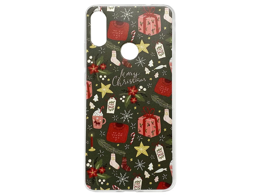 Силиконовый чехол Print Redmi Note 7 Merry Christmas green