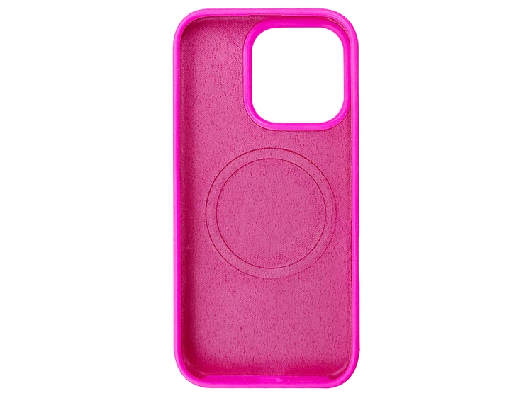 Case soft touch "NO LOGO" MagSafe низ iP 16 Pro (47) hot pink