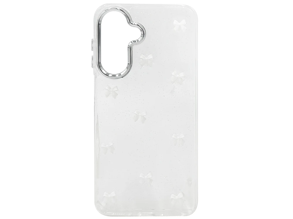 Накладка Золотий Пил 3D Metal Frame Samsung A26 white bows clear