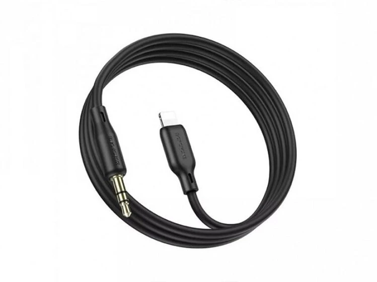 Кабель AUX Borofone BL18 3.5 to Lightning (1m) black