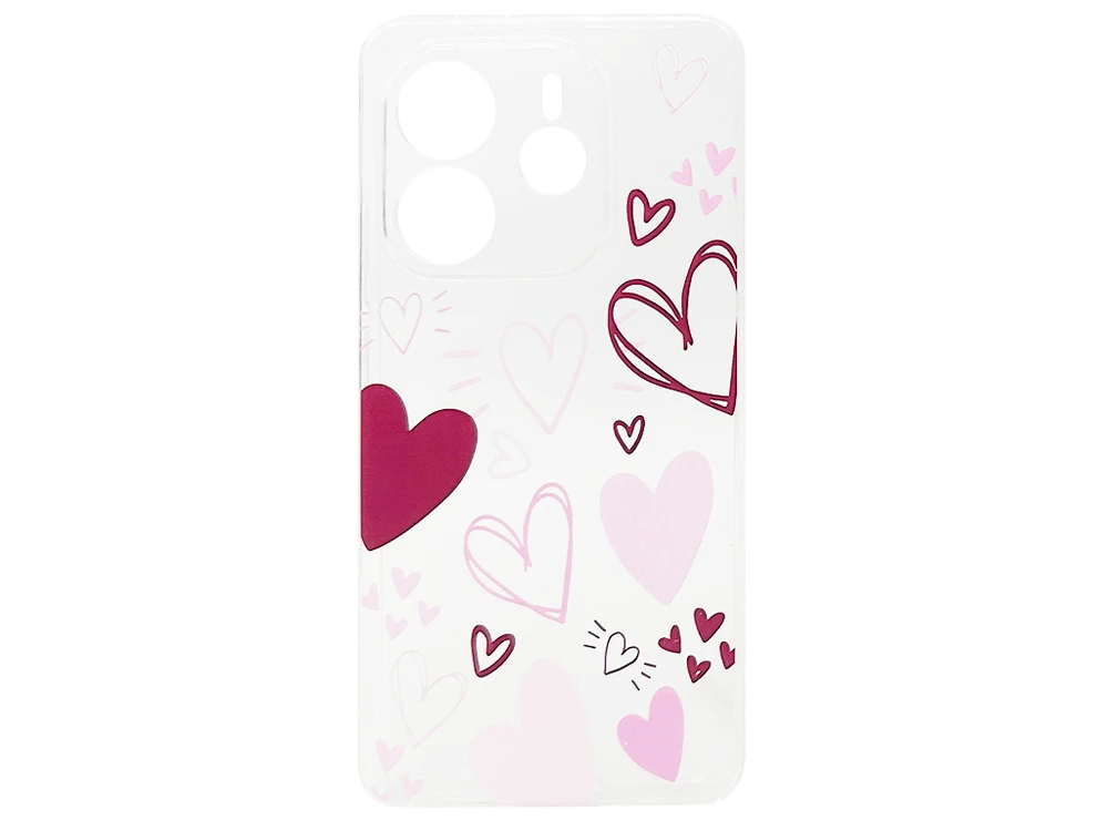 Накладка TPU Clear Joy Redmi Note 14 4G hearts