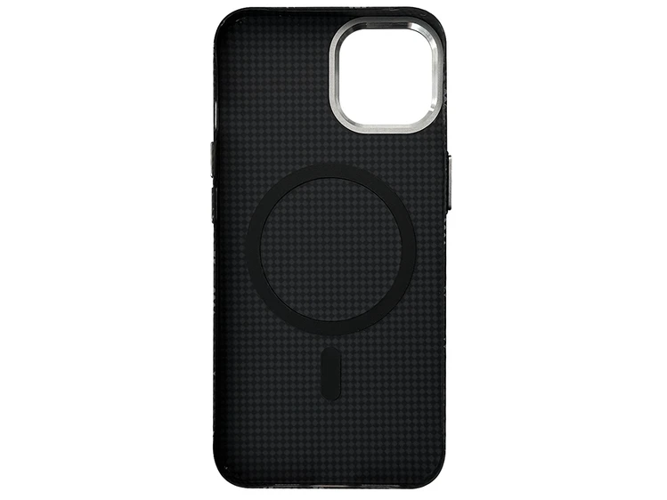 Накладка Elite Carbonique MagSafe Metal Frame iPhone 13/14 black perfect