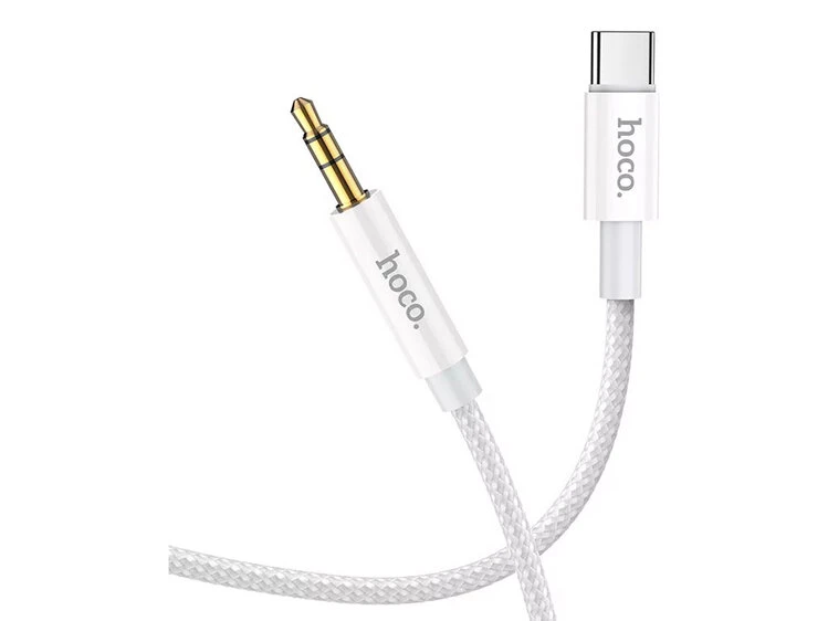Кабель AUX Hoco UPA19 3.5 to Type-C (1m) white