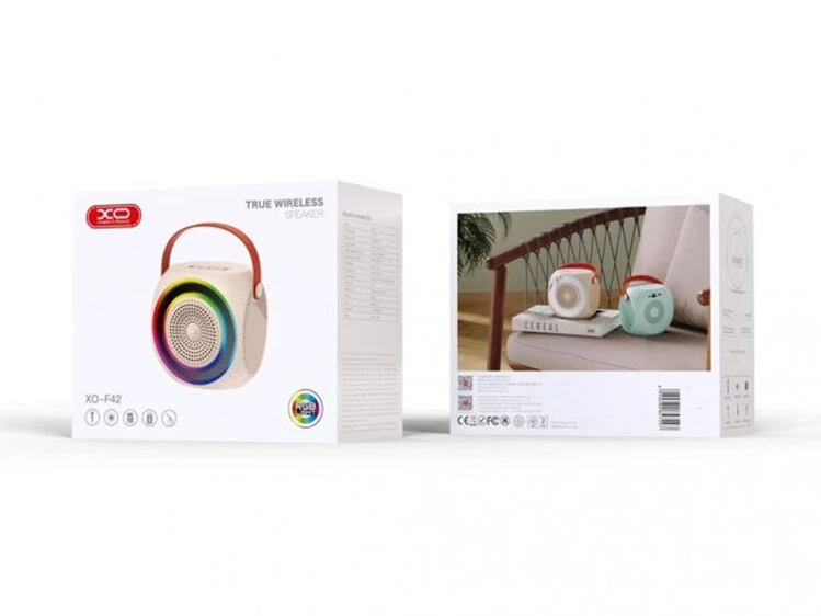 Bluetooth колонка XO F42 Dazzling RGB with Microphone beige