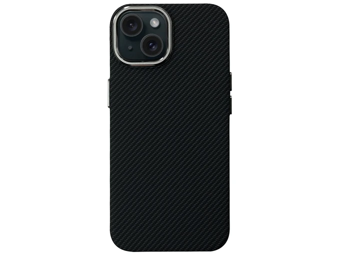 Накладка Elite Carbonique MagSafe Metal Frame iPhone 15 black