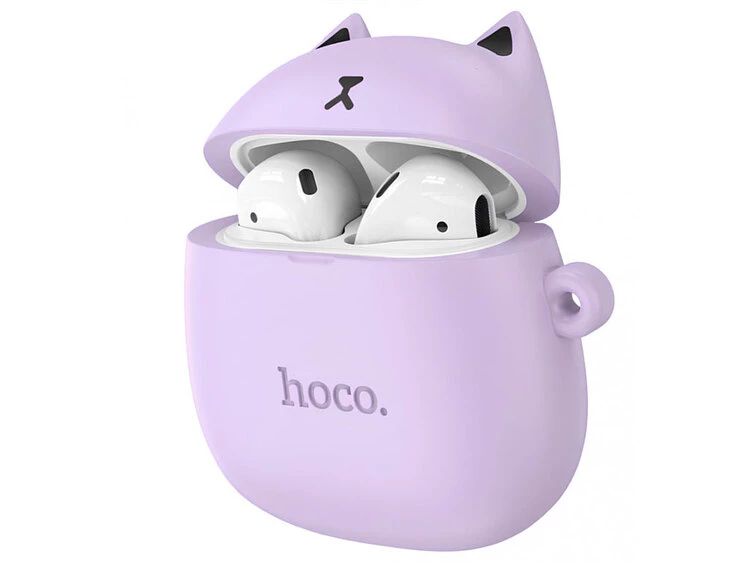 Air Pods Hoco EW45 TWS + чехол Lilac Cat white