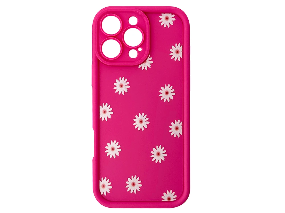 TPU Flowers artificial Camera iPhone 17 Pro Max pink