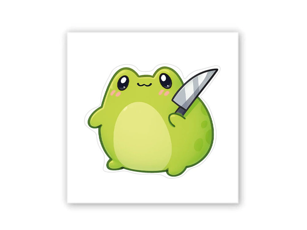 3D стикер Stix лягушка с ножом