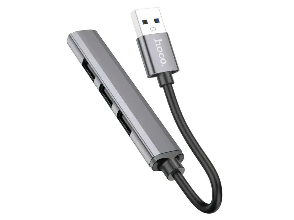 USB 3.0 HUB Hoco HB26 4in1 USB to USB3.0+USB2.0*3 (0.13m) gray