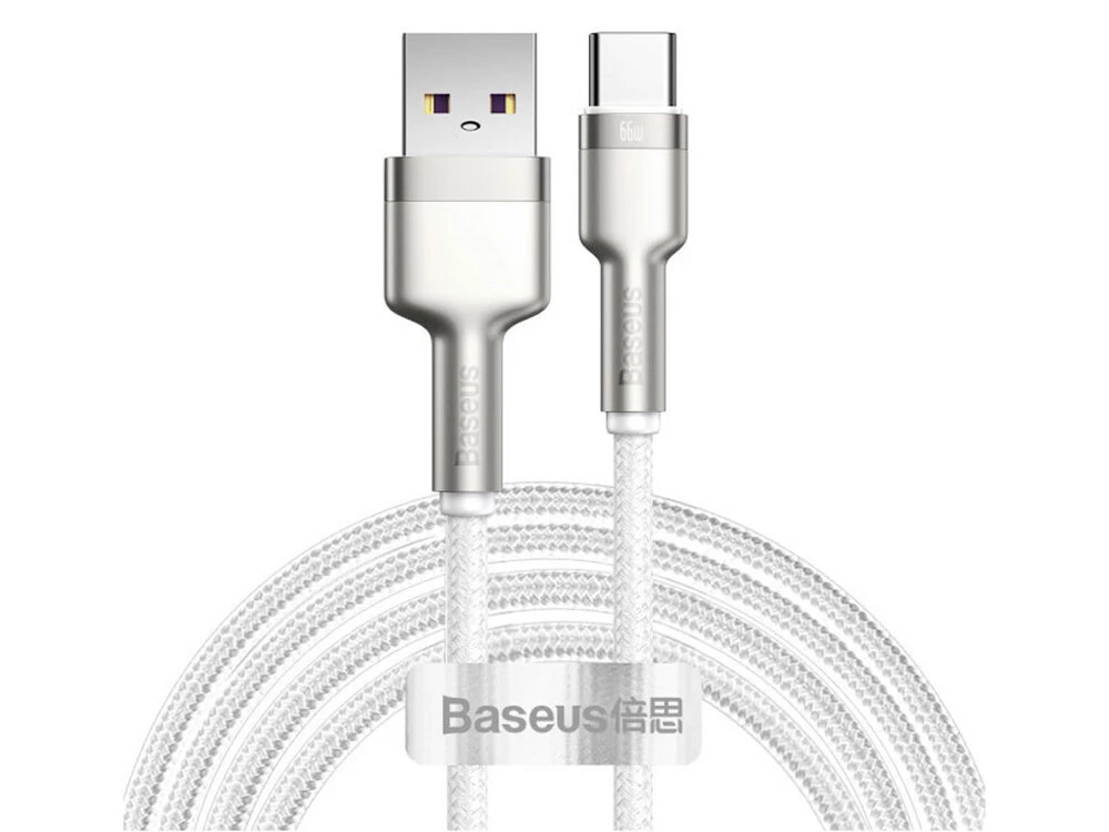 Кабель Baseus Cafule Metal Type-C 66W 6А (1m) white