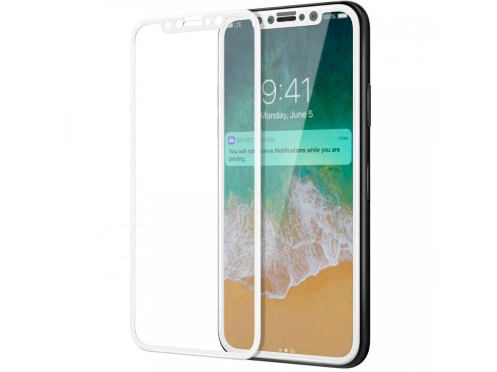 Скло 5D ТП IPhone X/Xs/11 Pro white