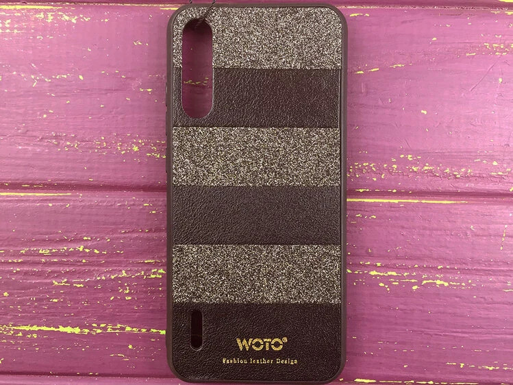 Накладка кожа SIBLING glitter Mi 9 Lite/CC9 Black