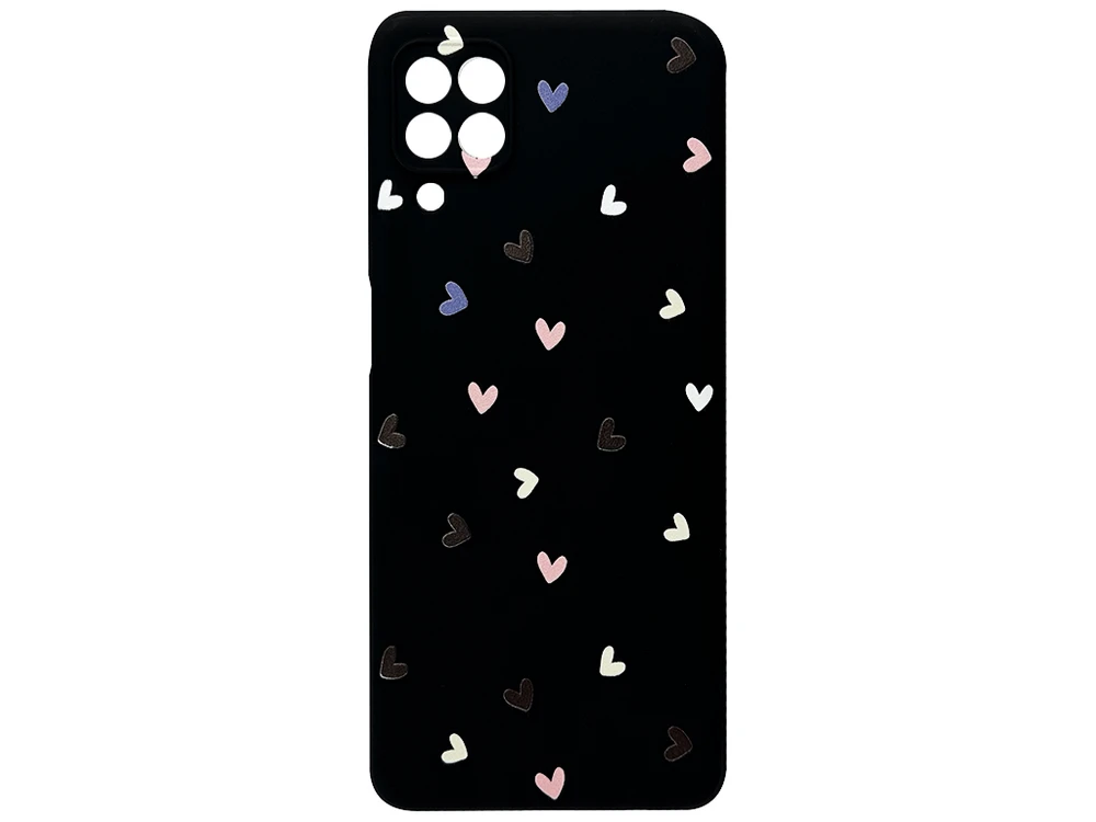 Накладка силікон Samsung A12/M12 (2021) hearts black