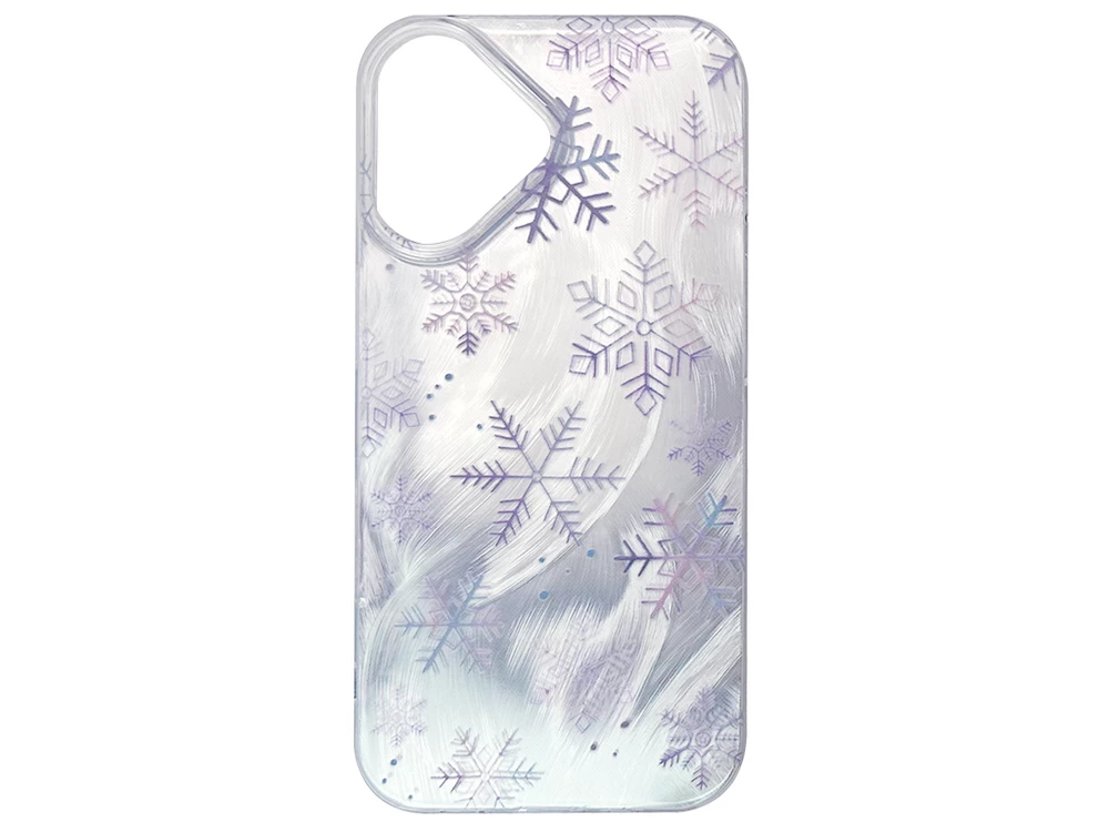 Накладка Paint Stroke iPhone 16 snowflakes
