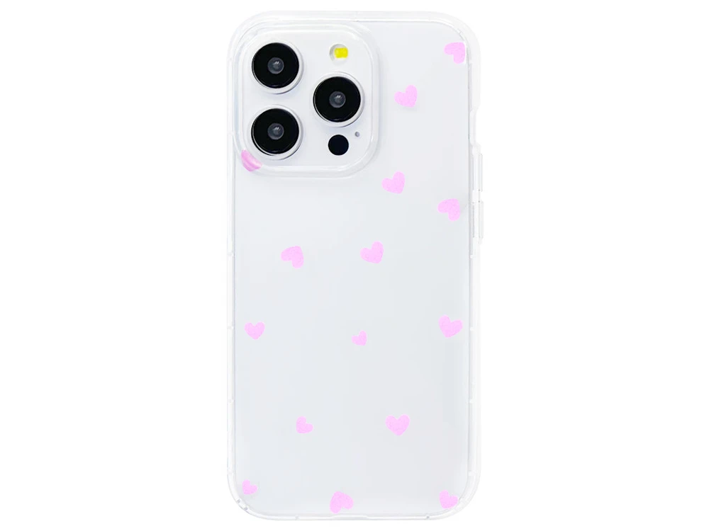 Силікон Clear Heart iPhone 16 Pro pink