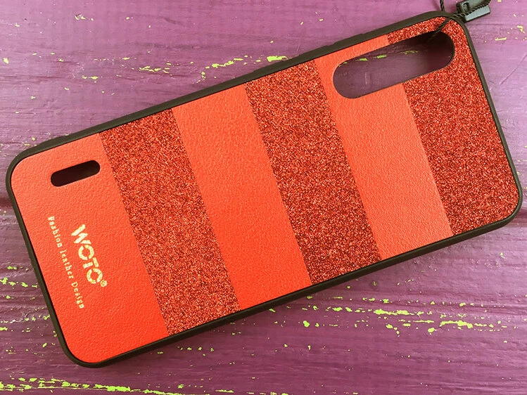 Накладка шкіра SIBLING glitter Mi 9 Lite/CC9 Red