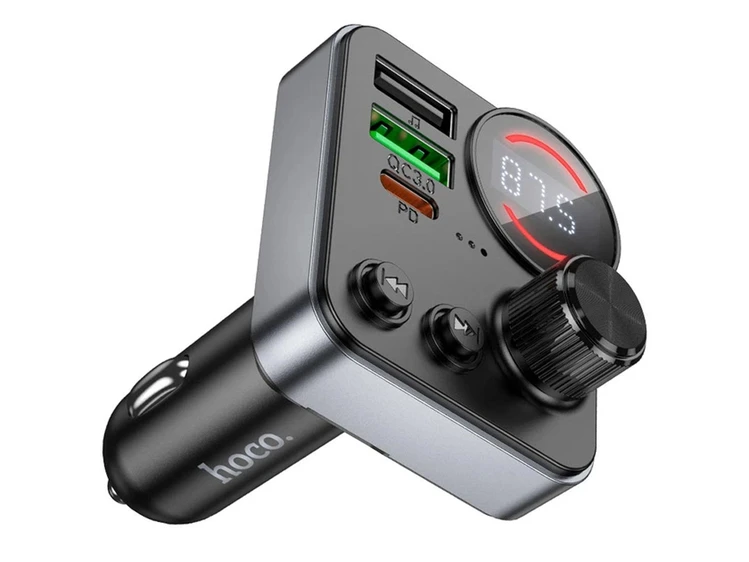 FM Modulator Hoco E86 2USB/1Type-C/48W black