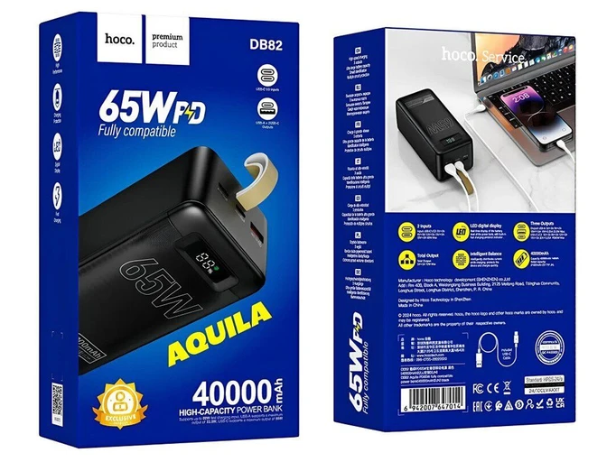 Power Bank Hoco DB82 65W 40000mAh black