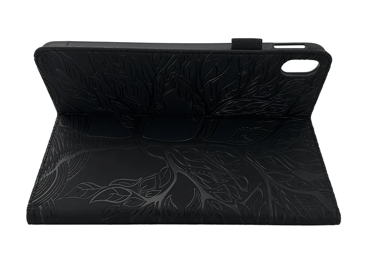 Book Leather embossed tree of Life iPad 10.9" (2022-24)/11" (A16) 2025 black