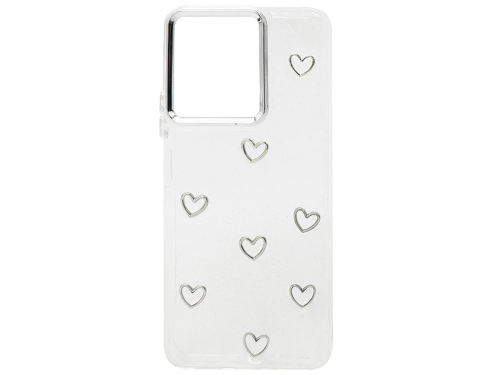 Накладка Золотий Пил 3D Metal Frame Redmi 13C/Poco C65 hearts clear