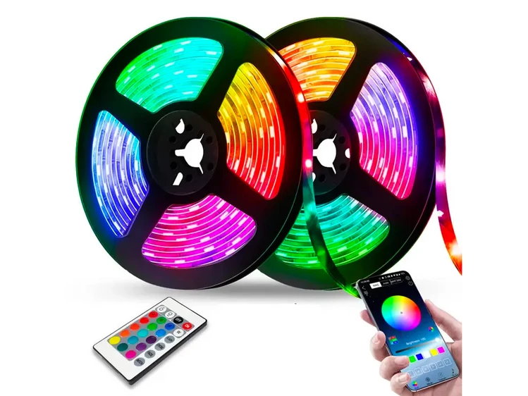 LED стрічка світлодіодна 220V RGB 2835 5m 12V з пультом