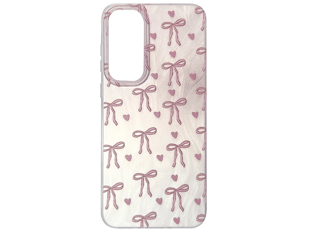 Накладка Paint Stroke Bows and Hearts Samsung A35 silver