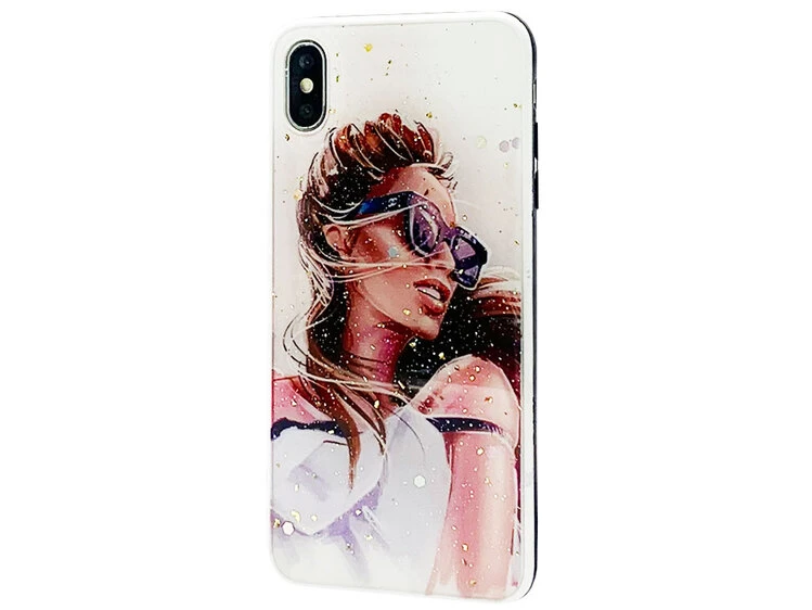 Накладка Confetti iPhone X/Xs Chanel glass