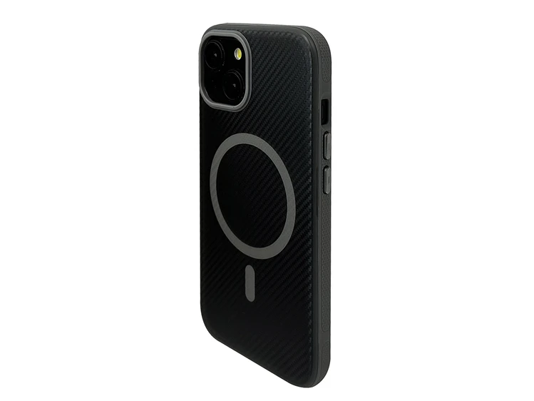 Накладка Carbon Fibre MagSafe iPhone 15 grey