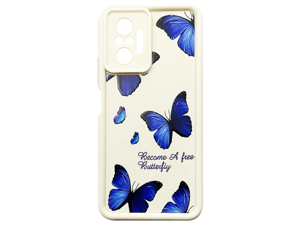 TPU Butterflies Blue Camera Redmi Note 10 Pro vanilla