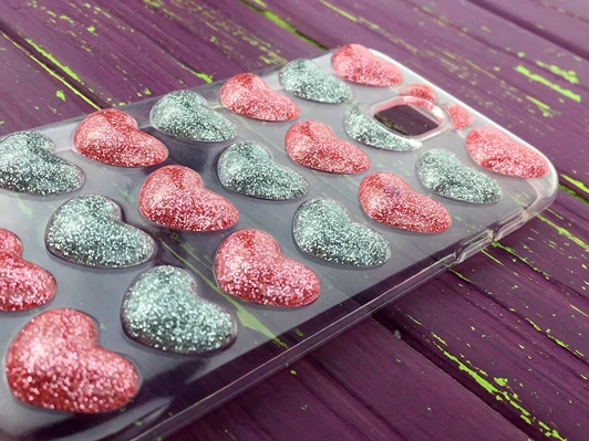 Аквариум Glitter Heart Samsung J530 Pink